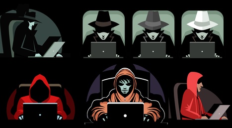 hackers black hat grey hat white hat and hoodie © matiasdelcarmine